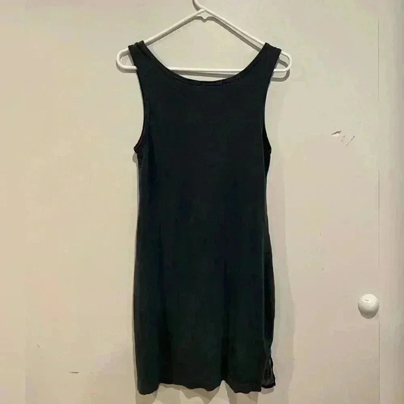Prairie Underground Organic Cotton Long Lagenlook tank with bottom sheer panel - Picture 2 of 5
